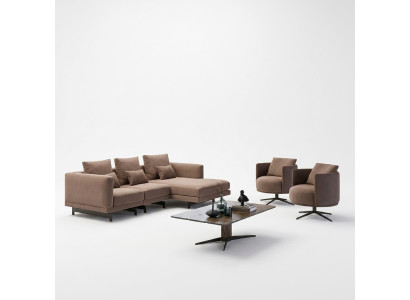 Ensemble de canapé Mobilier de luxe Canapé en L de 2 fauteuils Mobilier rembourré Table basse neuve