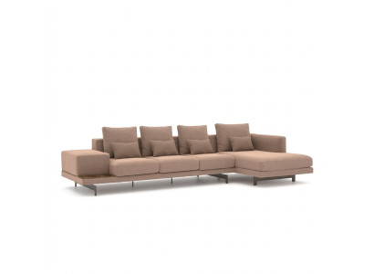 Canapé d'angle de luxe beige en forme de L Mobilier rembourré Salon Mobilier design