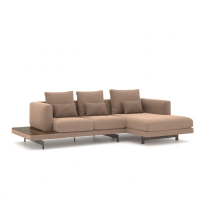 Meubles rembourrés Canapé d'angle en L-forme Beige Mobilier design Ensemble de coins Salon