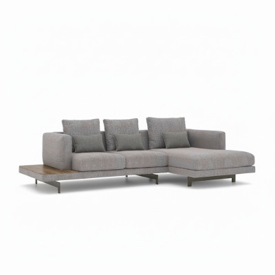 Ensemble de salon Canapé d'angle en forme de L Gris Canapé Sofa Canapé design Mobilier rembourré