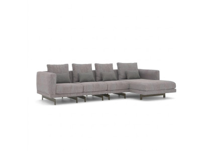 Canapé d'angle en L Relax Salon Gris Suite d'angle Canapé rembourré Meubles