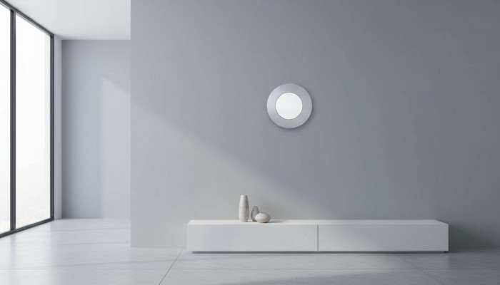 Miroir rond moderne Miroir mural Gris Design Nouvelle décoration pour le salon