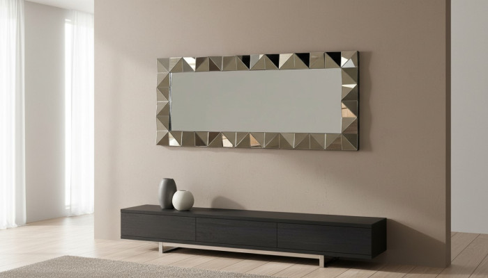 Miroir mural design moderne de luxe en gris pour le salon, nouveau mobilier.