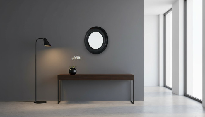Miroir mural rond de luxe moderne Meubles Décoration Cadre de miroir