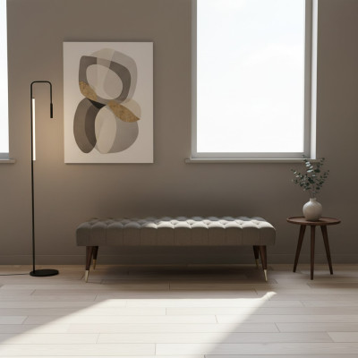 Meubles de siège gris Banquette Mobilier Chambre banc rembourré neuf Meubles