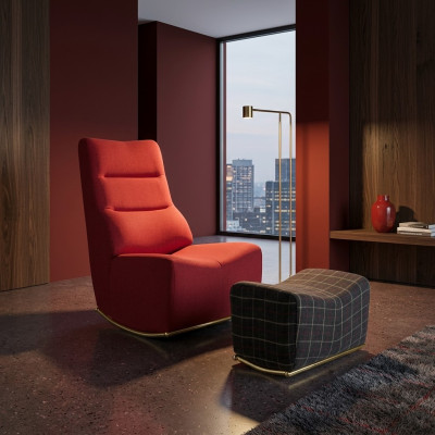 Ensemble de salon 2 pièces Fauteuil avec tabouret Mobilier de sièges Ameublement moderne