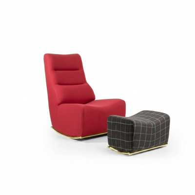 Ensemble de salon 2 pièces Fauteuil avec tabouret Mobilier de sièges Ameublement moderne