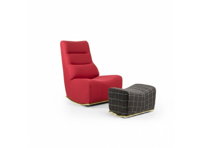 Ensemble de salon 2 pièces Fauteuil avec tabouret Mobilier de sièges Ameublement moderne
