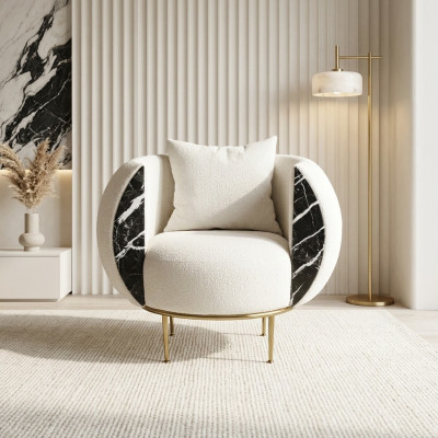 Fauteuil de salon design de luxe Canapé rembourré moderne en textile mobilier rembourré neuf