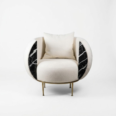 Fauteuil de salon design de luxe Canapé rembourré moderne en textile mobilier rembourré neuf