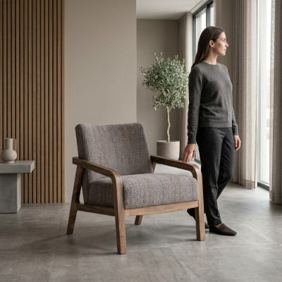 Fauteuil design moderne Revêtement Siège Textile Salon Mobilier rembourré moderne