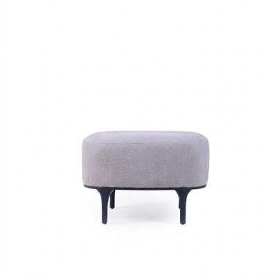 Designer Tabouret Moderne Gris Salon Textile Rembourré Mobilier Rembourré