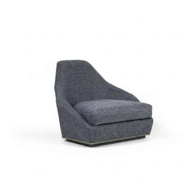 Fauteuil design moderne Gris Chaise rembourrée Siège de luxe de salon Textile nouveau
