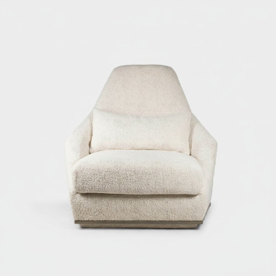 Meuble rembourré Fauteuil blanc Siège luxueux Mobilier Salon Design moderne