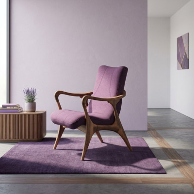 Conception Siège Meubles Fauteuil Pourpre Canapé Siège Salon Bois Moderne Tapisserie Textile