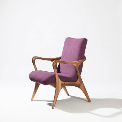 Conception Siège Meubles Fauteuil Pourpre Canapé Siège Salon Bois Moderne Tapisserie Textile