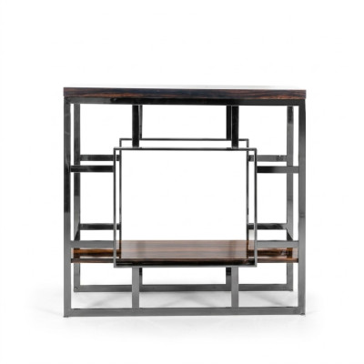 Console en bois Table en acier inoxydable Console de luxe Design de salon