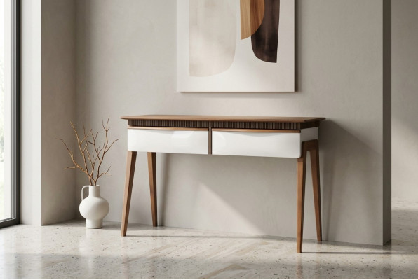 Salle de séjour Table console marron Moderne Bois Table Console Design de Luxe