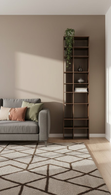 Étagère murale en bois marron moderne pour le salon - Mobilier de rangement - Nouveau mobilier