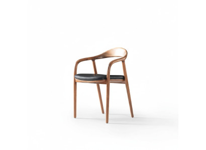 Chaise design en bois Fauteuil de luxe Fauteuils rembourrés Salle à manger Cuir