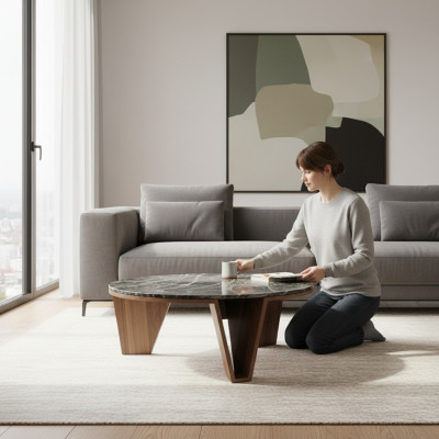 Table basse Design en bois de luxe Table basse de salon Aménagement moderne