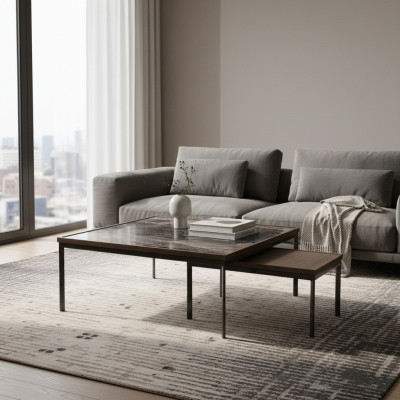 Salle de séjour nouvelle 2x table basse Table de luxe Ameublement Design Mobilier