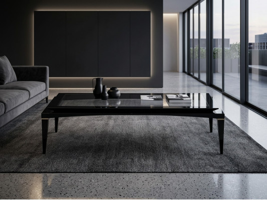 Table basse noire Salon de luxe Meubles de design Table basse Table nouvelle