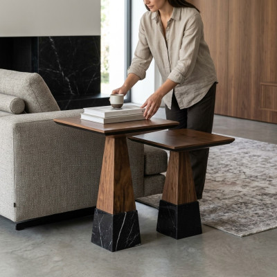 2x Table d'appoint Table basse en bois Salon Design de luxe Mobilier Ameublement