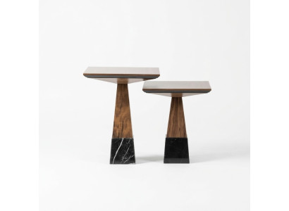 2x Table d'appoint Table basse en bois Salon Design de luxe Mobilier Ameublement