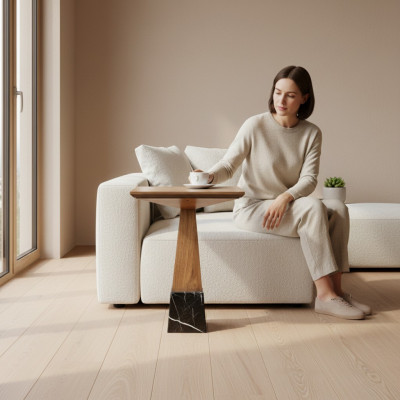 Nouveau design de table d'appoint en bois Mobilier moderne Table de salon Table basse