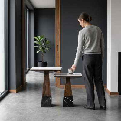 Ensemble de tables de salon 2x table d'appoint Table basse de design Meubles en bois