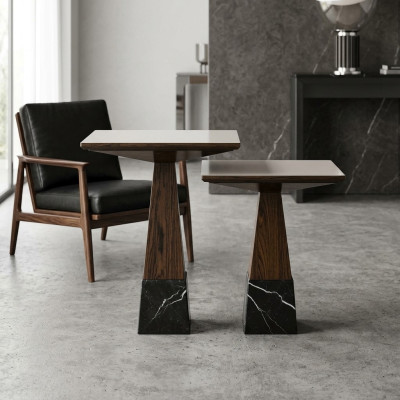 Ensemble de tables de salon 2x table d'appoint Table basse de design Meubles en bois