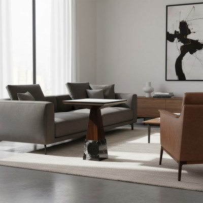 Table d'appoint marron en bois de luxe, nouveau meuble de design pour le salon