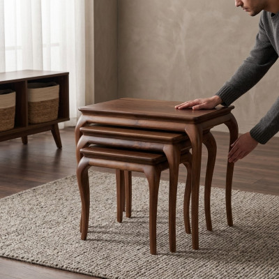Salle de séjour Mobilier de luxe en bois Table d'appoint Table basse Ameublement