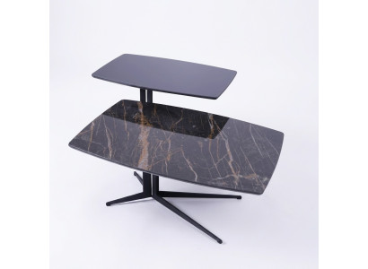 Meubles noirs Salon Complet Table basse avec table d'appoint de luxe
