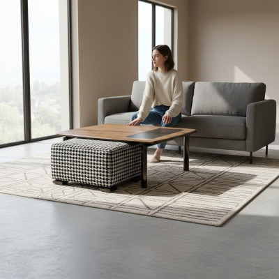 Conception complète Table basse moderne avec tabouret Ameublement Salon