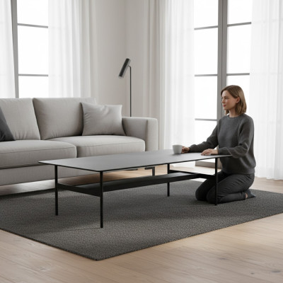 Table basse noire Salon Ameublement Design Table basse Mobilier neuf