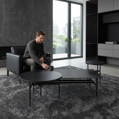 Table basse de luxe Ensemble de meubles de designer 3 pièces 2 tables d'appoint Salon Complet