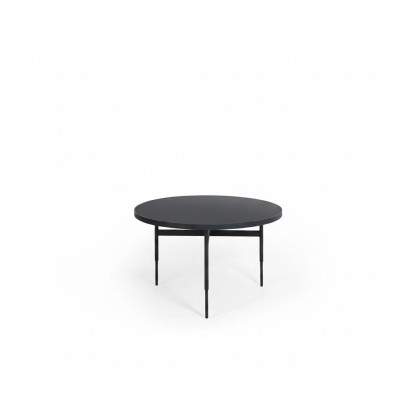 Table d'appoint ronde moderne de luxe en bois de conception de meubles noirs