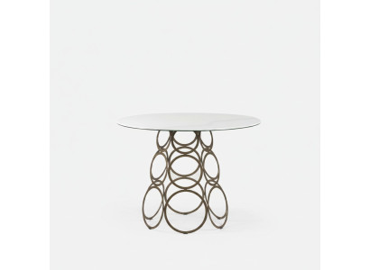 Table de salle à manger Table à manger Table de cuisine ronde avec pieds de table en métal 100×100cm neuf