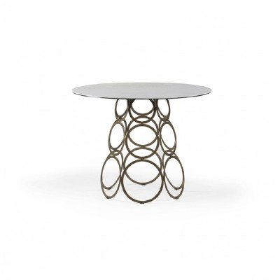 Table à manger Table ronde de cuisine Table Salle à manger Table ronde 100cm Industriel Blanc