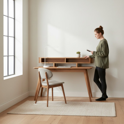 Bureau Mobilier en Bois Bureau Informatique Table de Luxe Design Ameublement Nouveau