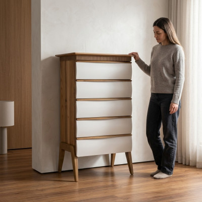 Commode de chambre en bois brun, nouvelle commode en bois.