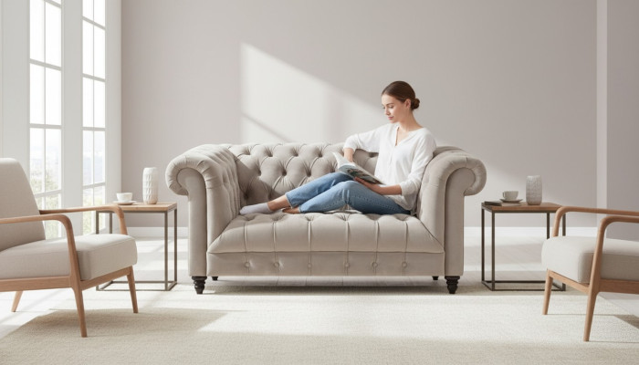 Canapé Chesterfield deux places mobilier Chesterfield meubles rembourrés salon
