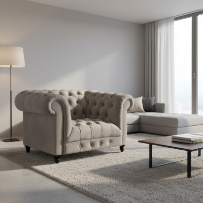 Fauteuil Chesterfield Salon Meubles rembourrés Siège Fauteuil rembourré Neuf Aménagement