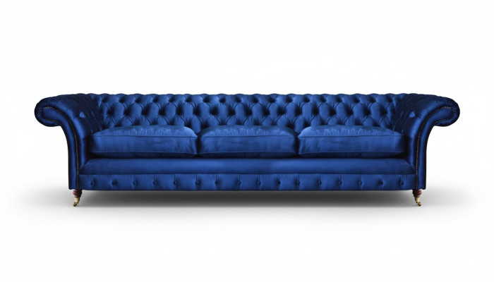 Canapé Chesterfield trois places moderne meuble d'assise ameublement rembourrage tissu
