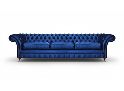 Canapé Chesterfield trois places moderne meuble d'assise ameublement rembourrage tissu