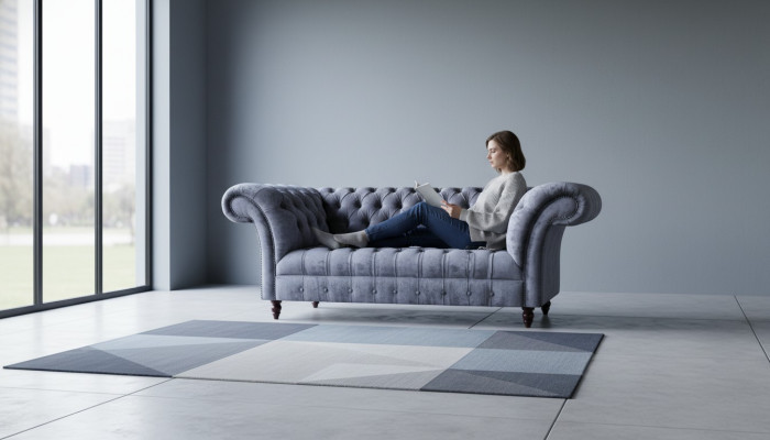 Chesterfield moderne pour salon, canapé en tissu, canapés en tissu design, meubles