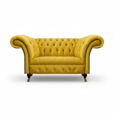 Chesterfield canapé jaune salon sofas design deux places