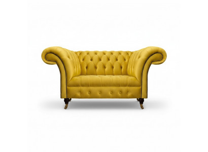 Chesterfield canapé jaune salon sofas design deux places